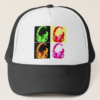 Casquette Casque de quatre couleurs Pop Art Tête Téléphone