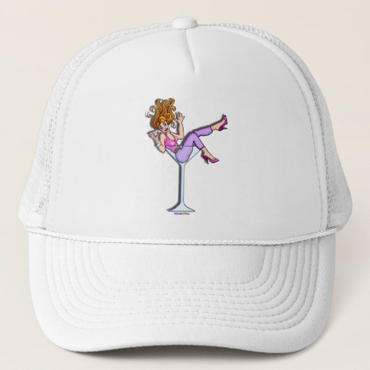 Casquette, Casquette - Fille dans un verre Martini (Devant)