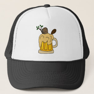 Casquette Castor drôle dans la tasse de bière