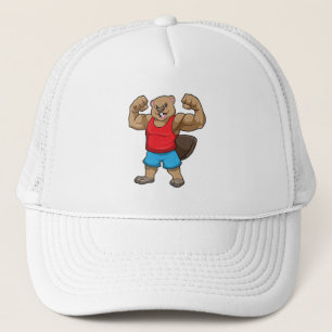 Casquette Castor en Bodybuilder avec gros bras