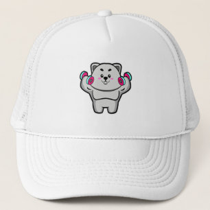 Casquette Cat à l'épaule entraînement avec Dumbbells