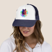Casquette Cat Trippy Psychedelic Pop Art (En situation)