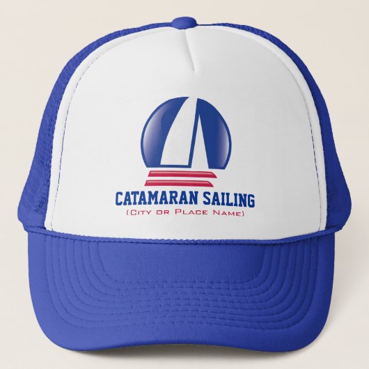 Casquette Catamaran Sailing_Pontoon Racing_BlueMoon modèle (Devant)