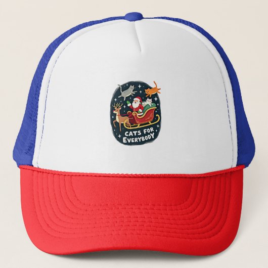 Casquette Cats For Everybody Christmas Cat Funny Xmas Women (Devant)