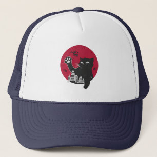 Casquette Catzilla - Parodie de chat noir géant avec la vill