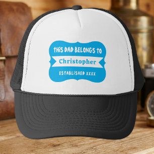 Casquette Ce papa appartient à nom personnalisé année bleu