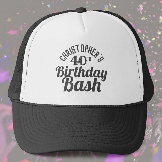 Casquette Célébration de l'âge 40e anniversaire Trucker Hat