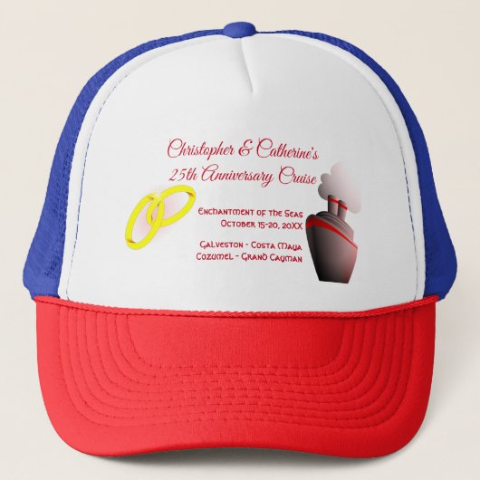 Casquette Célébration de l'Anniversaire croisière sur mesure (Devant)