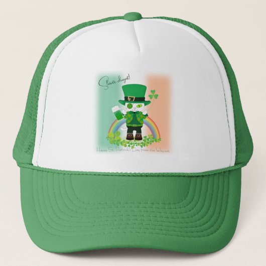 Casquette Célébrez la Saint Patrick avec un chat chanceux (Devant)