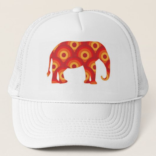 Casquette Cercles rétro funky Éléphant (Devant)