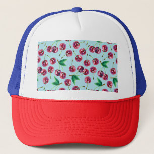 Casquette Cerises d'aquarelle modernes : Motif de baies jute
