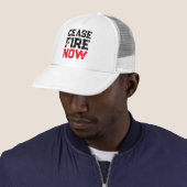 Casquette Cessez le feu Maintenant blanc rouge noir en détre (En situation)