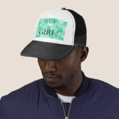 Casquette C'est une fille ! Cœurs à la menthe (En situation)