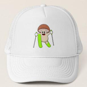 Casquette Champignons en ski avec ski