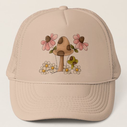 Casquette Champignons et fleurs (Devant)