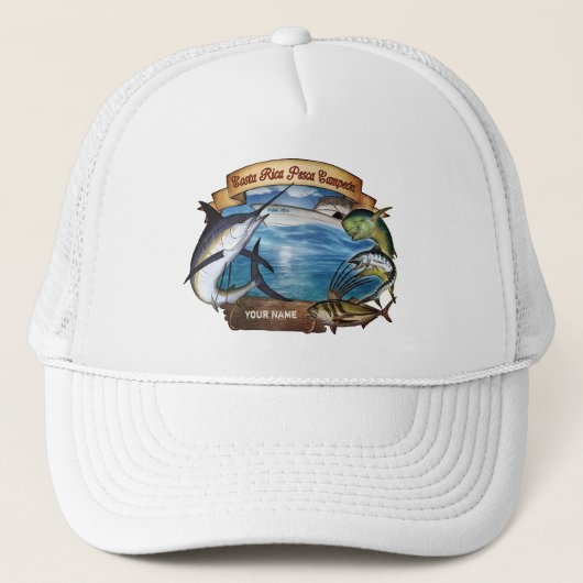Casquette Champion de la Pêche du Costa Rica (votre nom) (Devant)