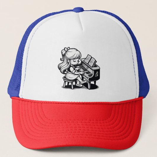 Casquette chanson de fille avec piano (Devant)