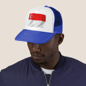 Casquette Chapeau au drapeau de Singapour (En situation)