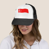 Casquette Chapeau au drapeau de Singapour (En situation)