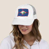 Casquette Chapeau avec Drapeau de Saint-Eustache (En situation)