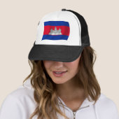 Casquette Chapeau avec Drapeau du Cambodge (En situation)