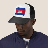 Casquette Chapeau avec Drapeau du Cambodge (En situation)
