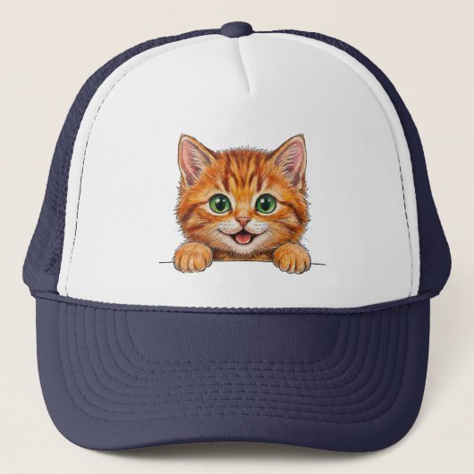 Casquette Chapeau avec un chat mignon (Devant)
