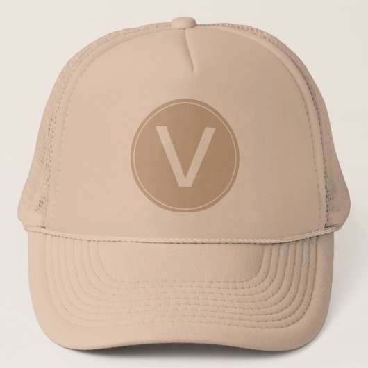 Casquette chapeau cool kaki et monogramme initial kaki. (Devant)