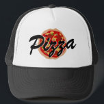 Casquette Chapeau de camion de pizza | Casques personnalisés<br><div class="desc">Chapeau de camionneur de pizza. Casquette amusant pour livreur de pizza,  pizzeria,  restaurant italien,  food court,  fête etc. Pepperoni pizza illustration casquette avec typographie de script. Aussi amusant comme le costume d'Halloween prop pour gag et les farces. Coiffure personnalisée pour les hommes,  les femmes et les enfants.</div>