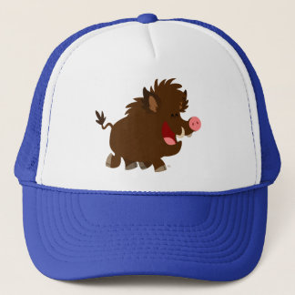Casquette Chapeau de camion de sanglier mignon caricaturé