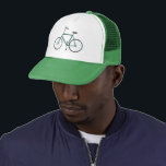 Casquette Chapeau de camion de vélo vert<br><div class="desc">Un vélo vert mignon décore ce chapeau de camionneur amusant. L'art dessiné à la main juste pour vous ! Consultez ma boutique pour plus de designs !</div>