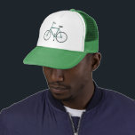 Casquette Chapeau de camion de vélo vert<br><div class="desc">Un vélo vert mignon décore ce chapeau de camionneur amusant. L'art dessiné à la main juste pour vous ! Consultez ma boutique pour plus de designs !</div>