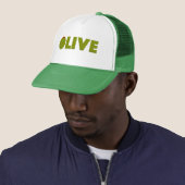 Casquette Chapeau de camion d'olive (En situation)