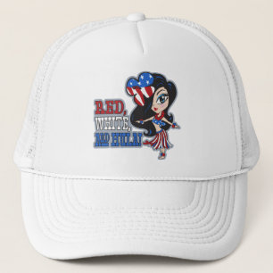 Casquette Chapeau de camion rouge, blanc et hula