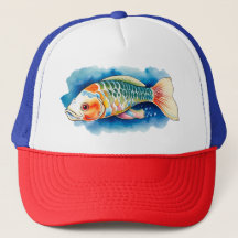Chapeau de camion - Série d'aquarelles : Koi Fish