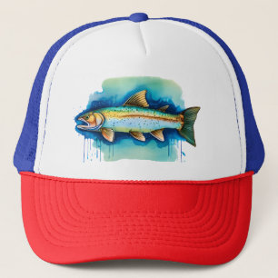 Casquette Chapeau de camion - Série d'aquarelles : truite/Sa