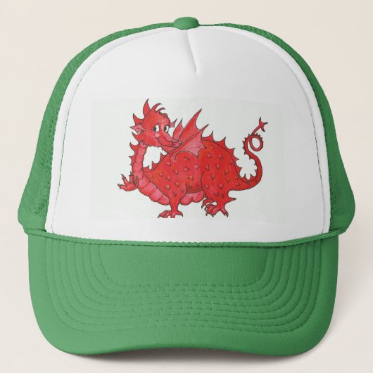 Casquette Chapeau de camionnette de dragon rouge mou gallois (Devant)