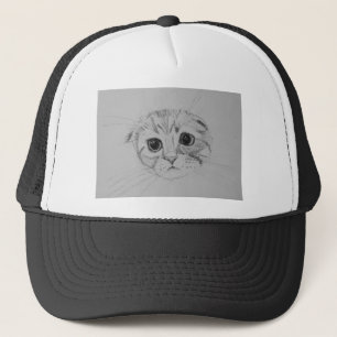 Casquette Chapeau de camionnette écossais de chaton plié