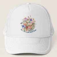 Chapeau de camionnette graphique Floral & Slogan
