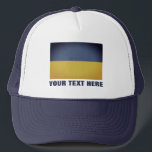 Casquette Chapeau de camionnette vintage bleu jaune ukrainie<br><div class="desc">Chapeau de camionneur vintage bleu jaune ukrainien. drapeau de l'Ukraine avec texte personnalisé.</div>