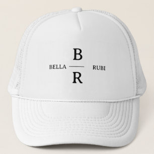 Casquette Chapeau de camionneur à monogramme élégant minimal