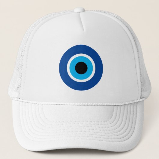 Casquette Chapeau de camionneur bleu Mati Evil Eye Nazar (Devant)