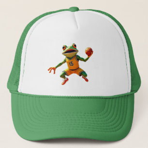 Casquette Chapeau de camionneur vert et blanc de grenouille