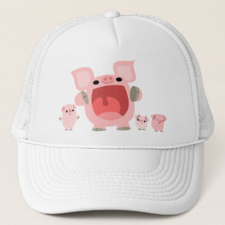 Casquette Chapeau de cochons de dessin animé mignons qui cri