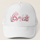 Casquette Chapeau de cowboy rose avec fleurs Bride  (Devant)
