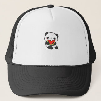 Casquette Chapeau de dessin animé de panda mignon mangeant d