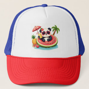 Casquette Chapeau de plage tropical fun Panda Float 🧢