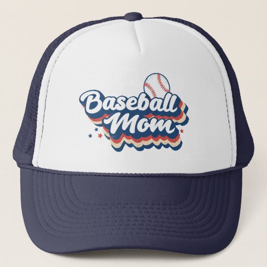 Casquette Chapeau de Trucker pour maman de baseball rétro (Devant)