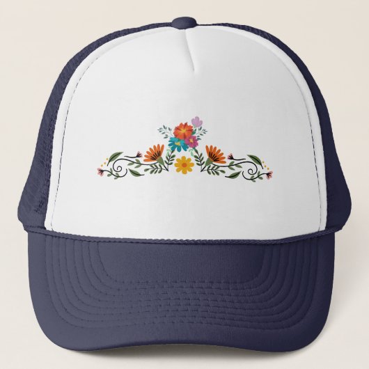 Casquette Chapeau Floral (Devant)
