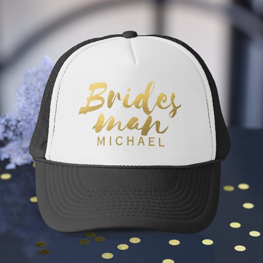 Casquette Chapeau Mariage Faux Gold Foil